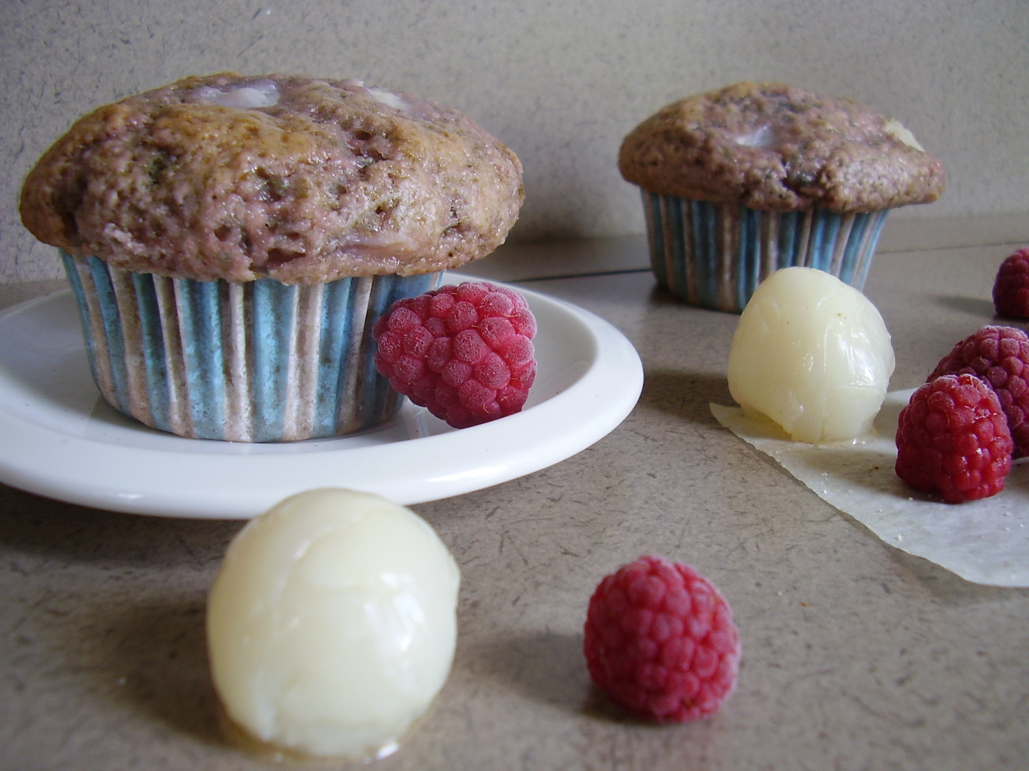 Muffin framboise-litchi