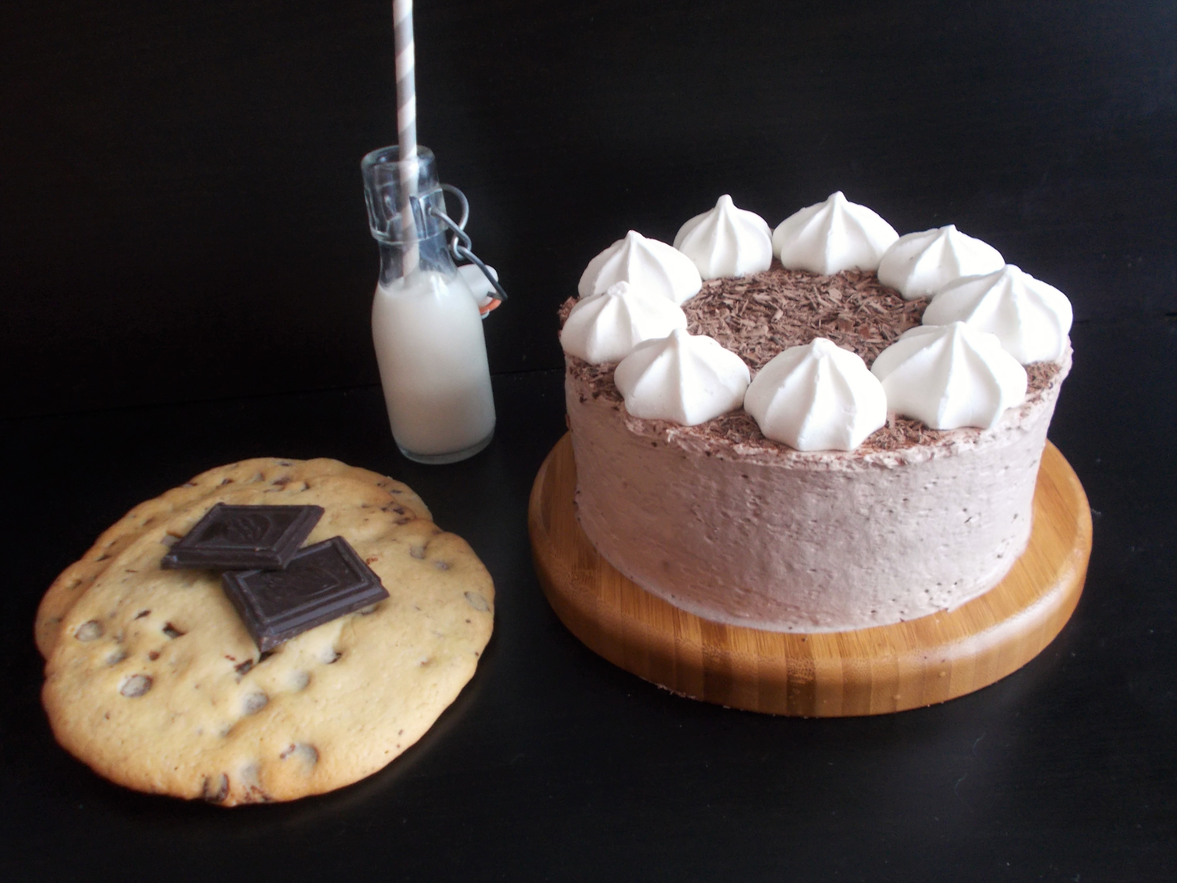 Layer cake aux cookies et chantilly chocolat-noisette