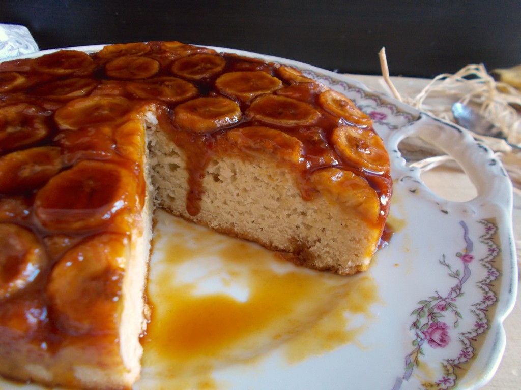 Gâteau renversé à la banane sans oeuf Toque de Choc