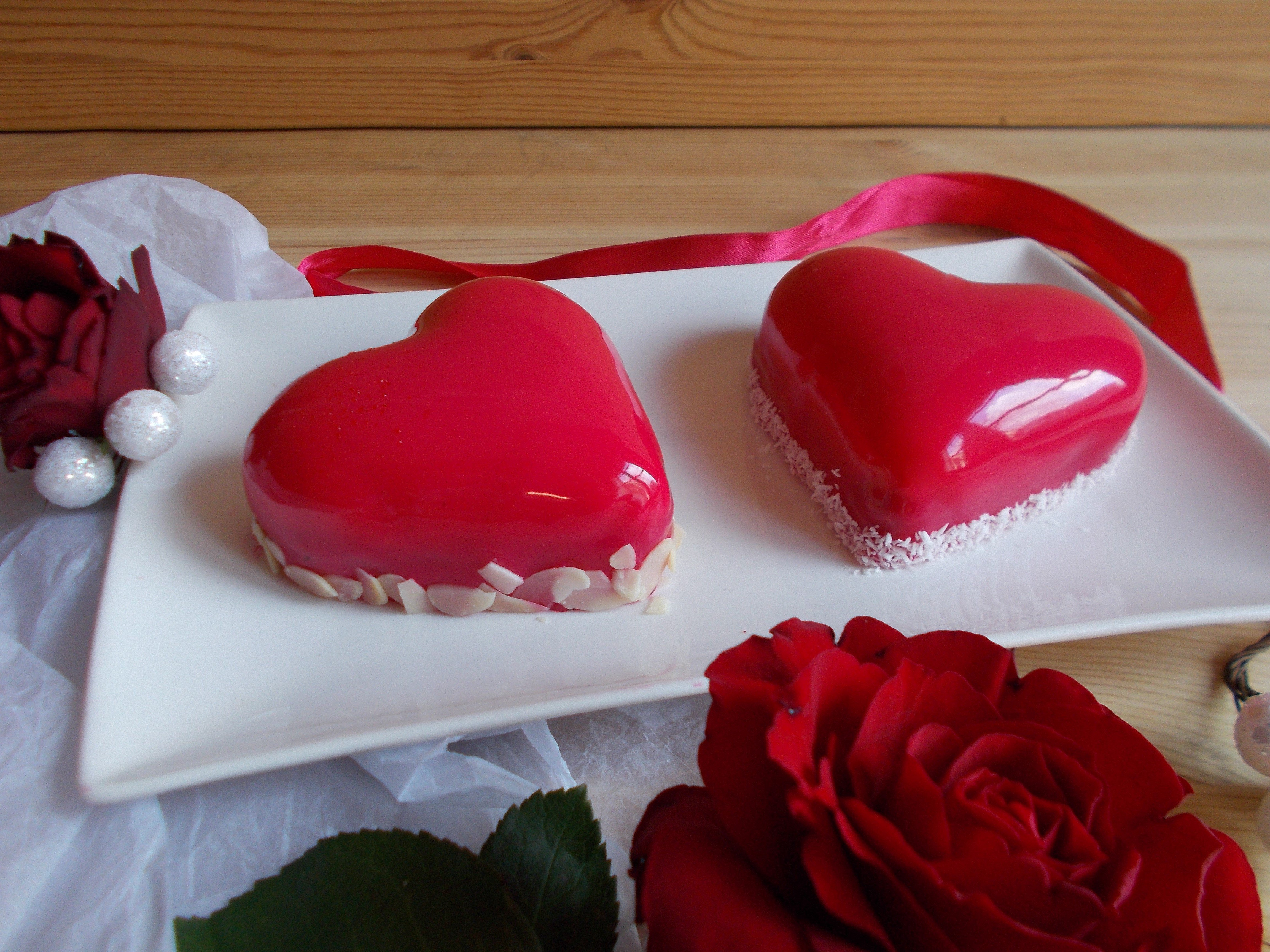 Coeur d’amour pour la St Valentin (nougat, fruit rouge et amande)