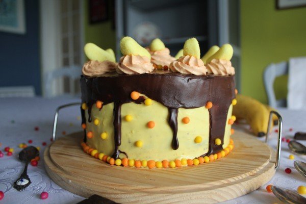 Layer cake cookie tout chocolat et banane Haribo Layer cake cookie tout chocolat et banane Haribo