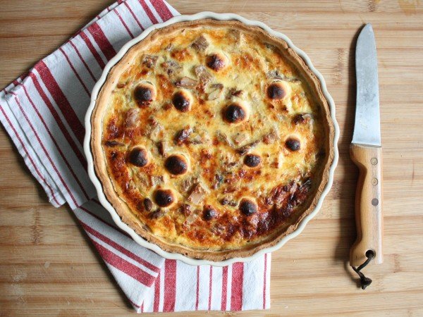 Quiche au chapon, figue et chèvre Quiche au chapon, figue et chèvre