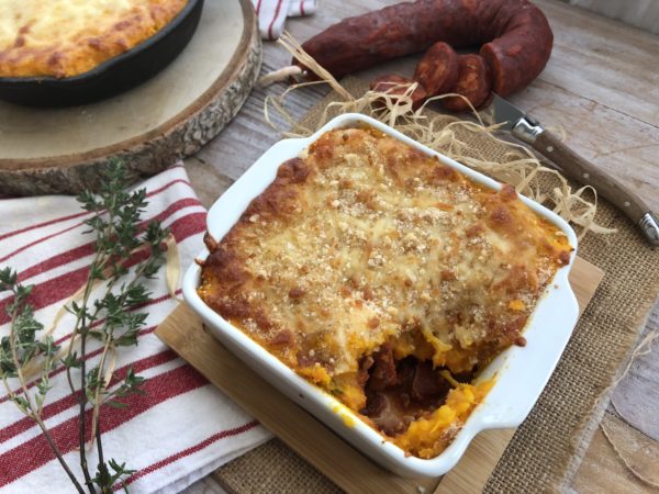 Hachis parmentier au chorizo, potimarron et scamorza Hachis parmentier au chorizo, potimarron et scamorza