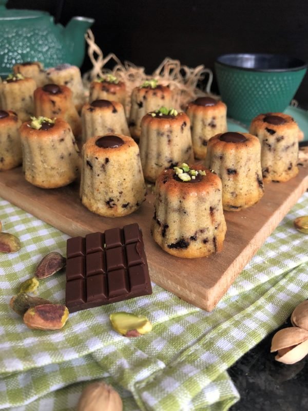 Financier tigré pistache et chocolat Financier tigré pistache et chocolat