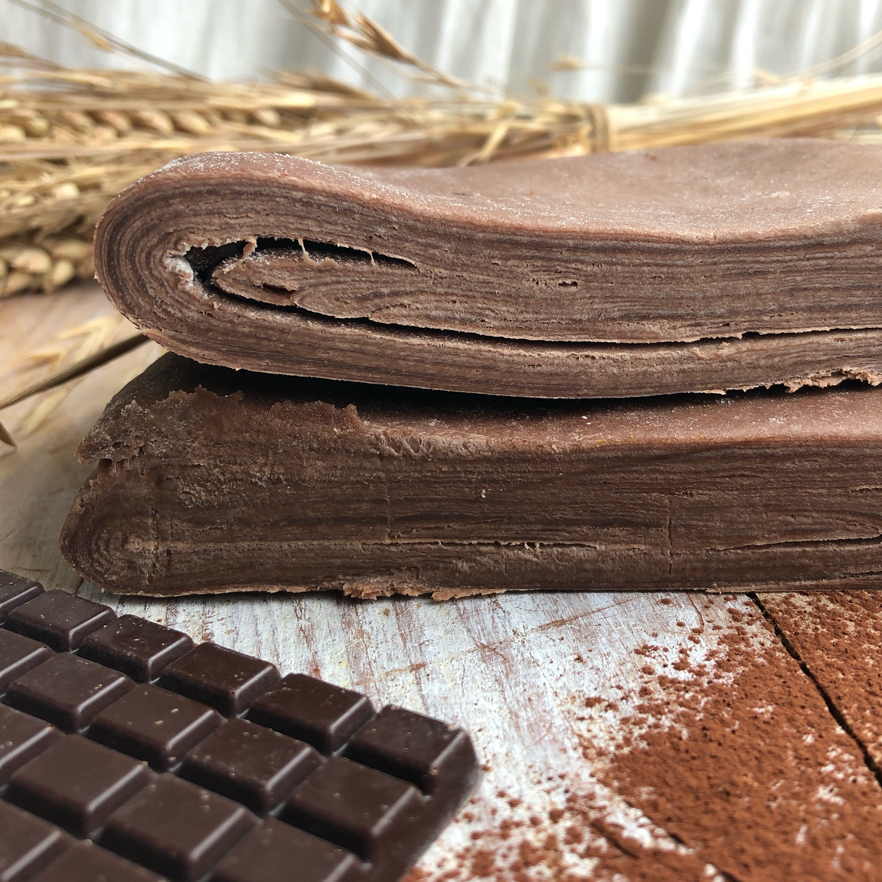 Pâte feuilletée inversée au cacao
