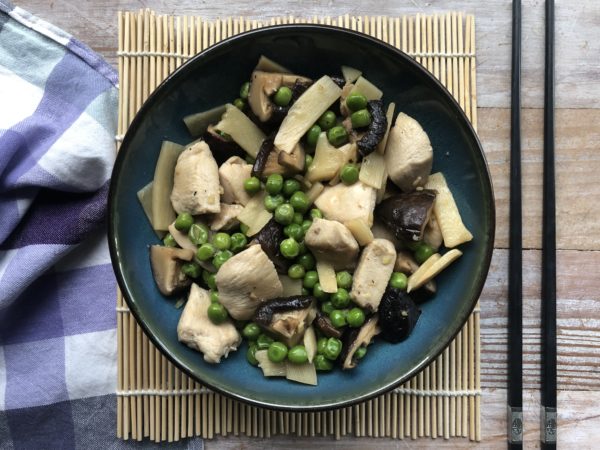 Poulet aux shiitake et petits pois Poulet aux shiitake et petits pois