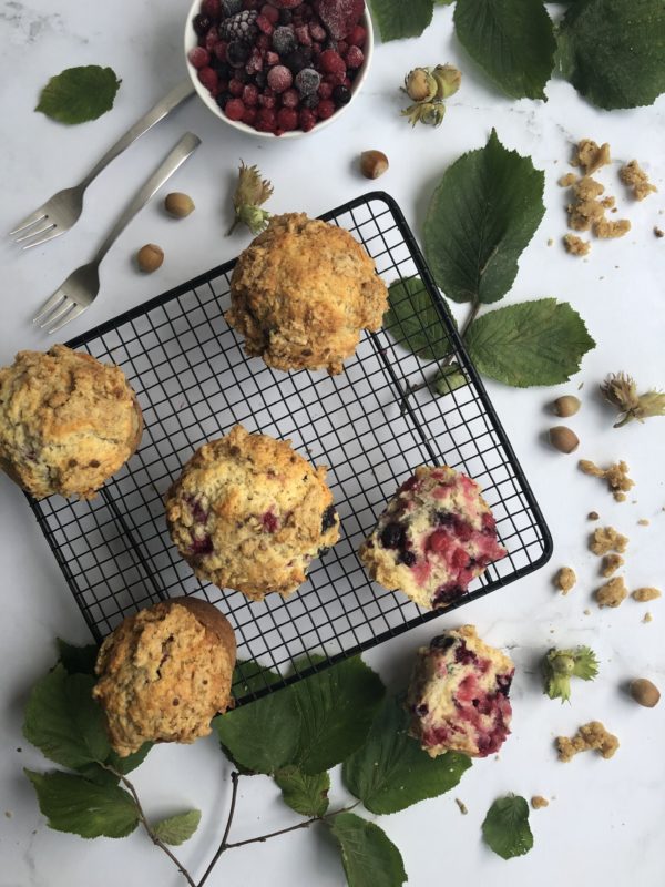 Muffin fruits rouges & crumble noisette Muffin fruits rouges & crumble noisette