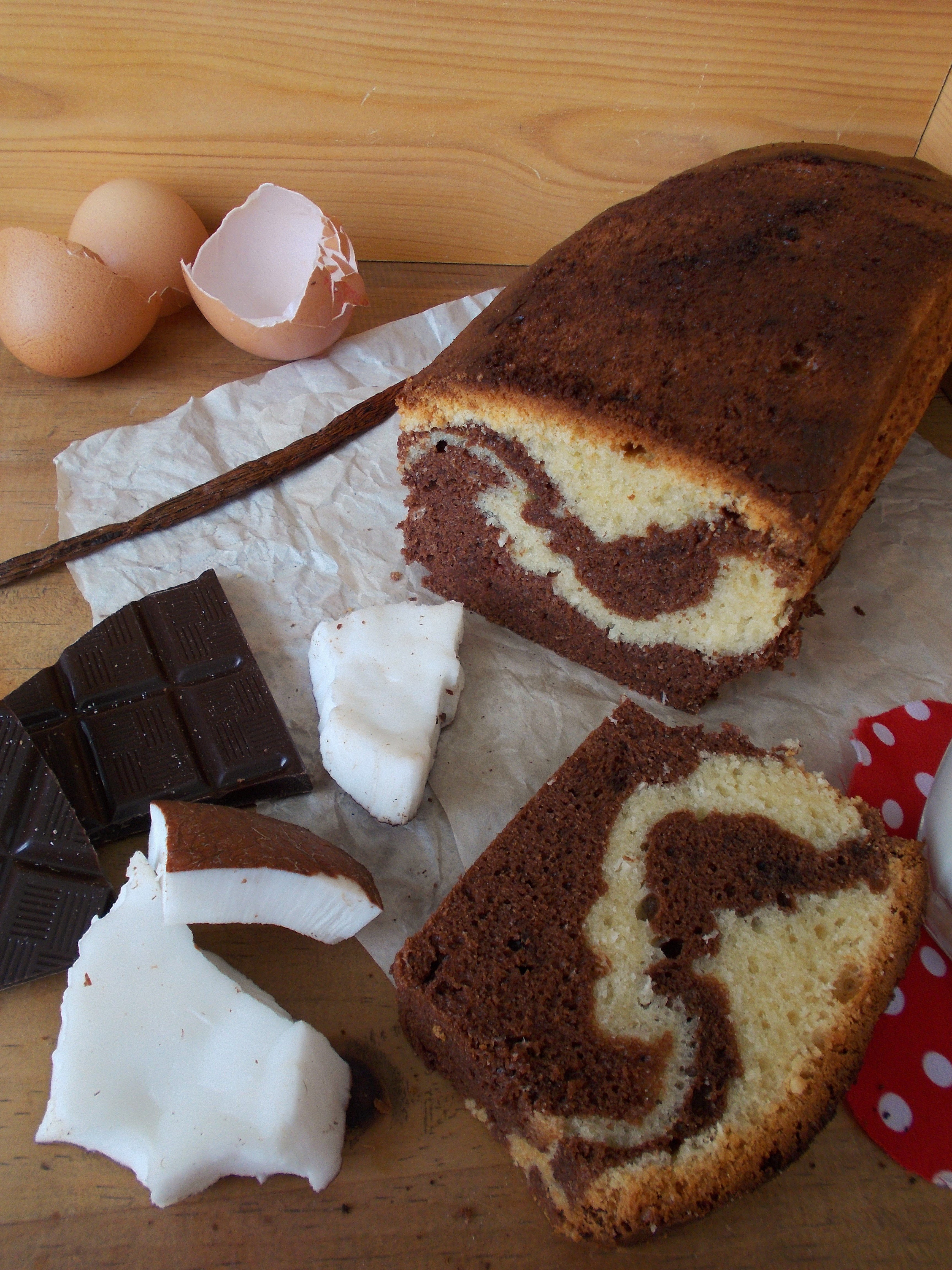 Cake marbré chocolat-coco façon Savane