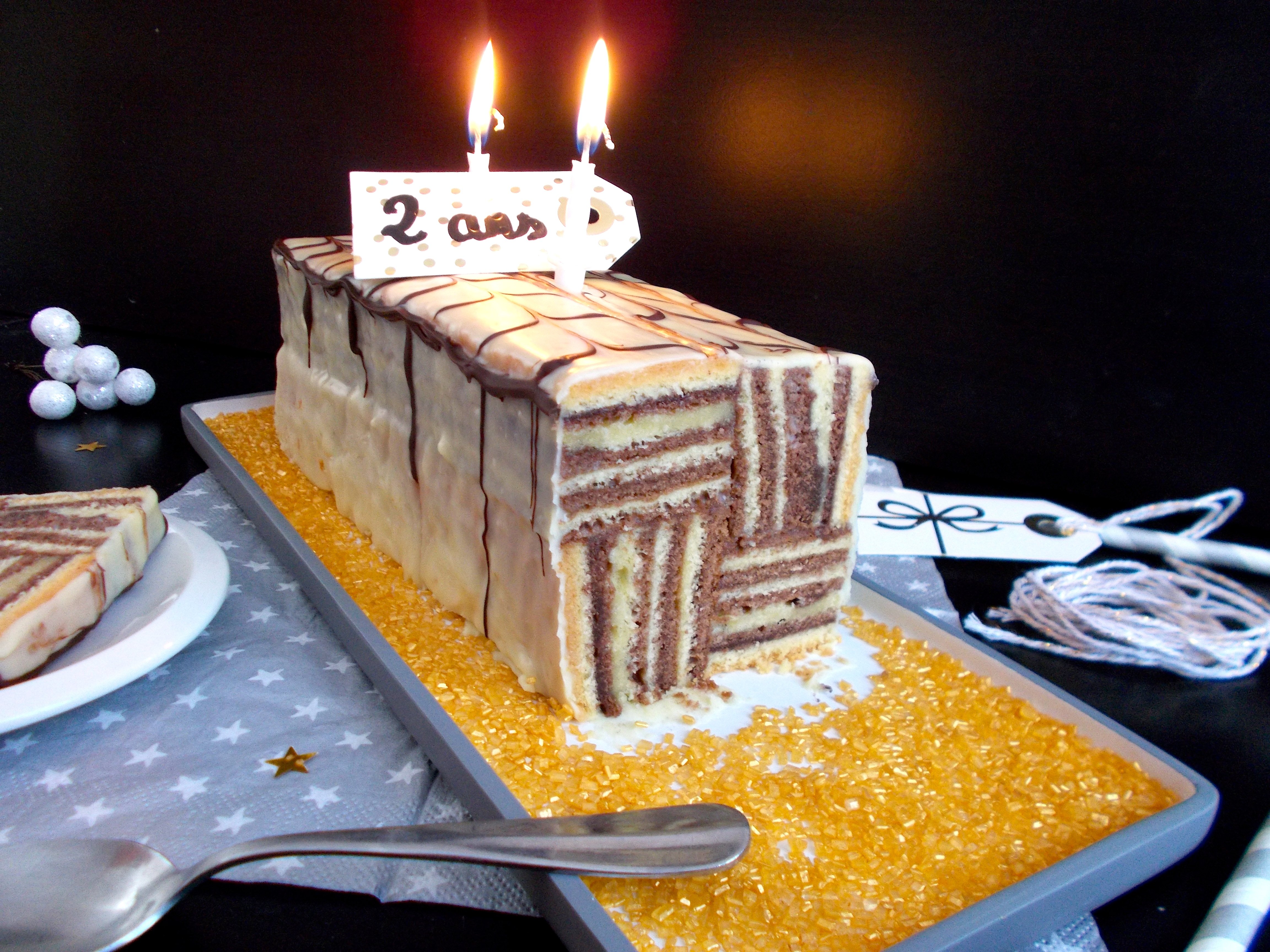 Mondrian Cake : Les 2 ans du blog !