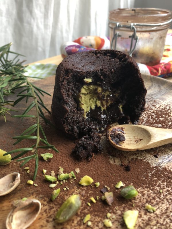 Mi-cuit au chocolat coeur de pistache Mi-cuit au chocolat coeur de pistache